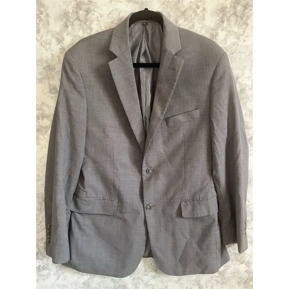 Jos. A. Bank Men's Gray Blazer 40R Two-Button Business Jacket